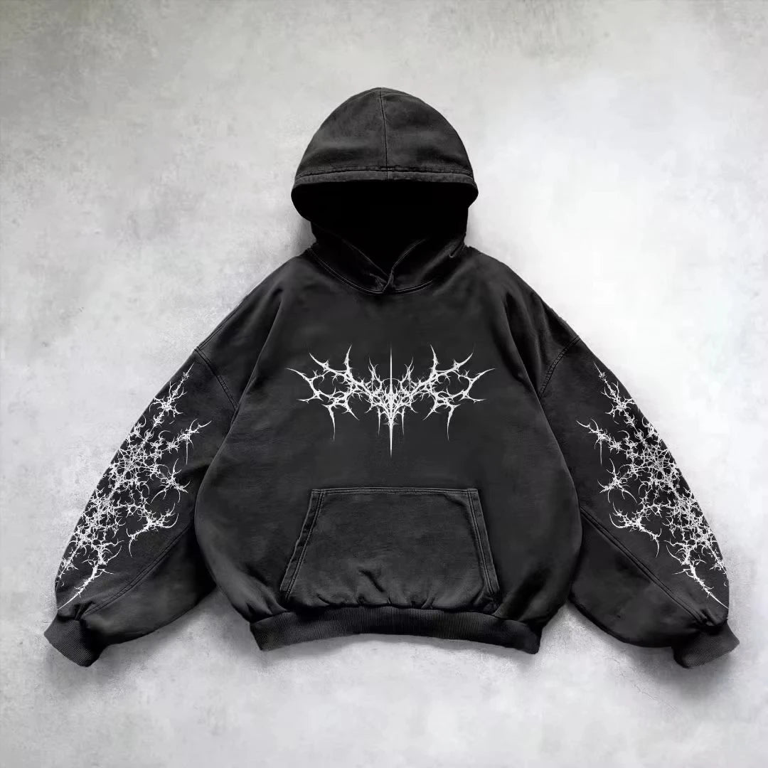 Retro Gothic Graphic Hoodie