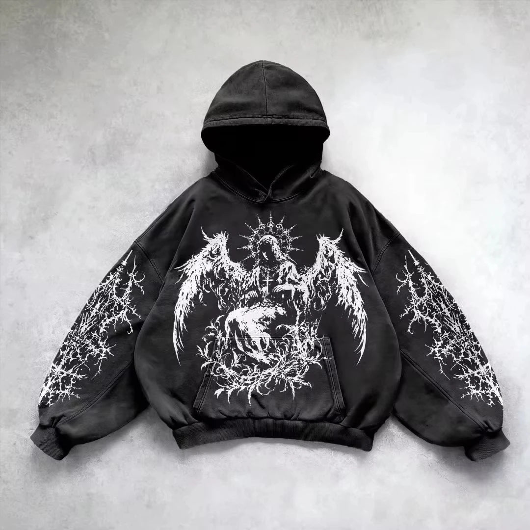 Retro Gothic Graphic Hoodie