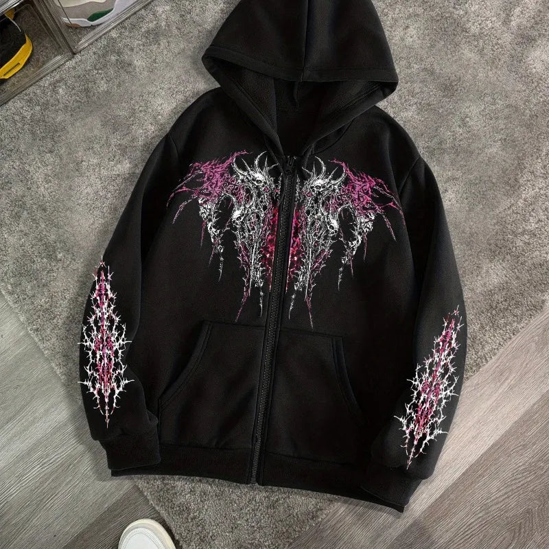 Urban Retro Zip Hoodie Jacket